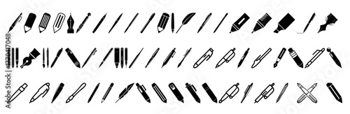Collection of various pen icons