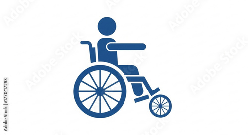 A person in a wheelchair is depicted, representing accessibility and inclusion for individuals with disabilities