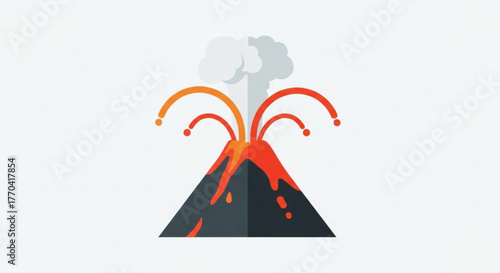 A volcano erupting, showcasing the powerful and destructive nature of geological activity and natural disaster