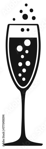 Champagne flutes filled with bubble effervescence for celebratory occasions