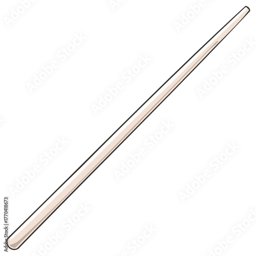 Single Beige Chopstick Asian Culinary Tool Restaurant Dining Utensil Item