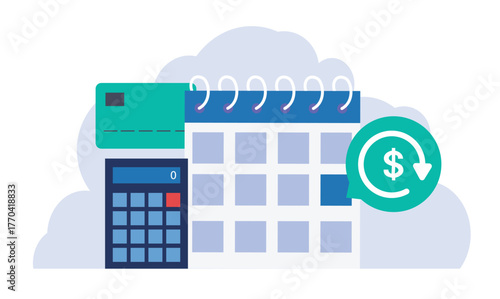 Subscription payment concept with automated membership fee billing system.