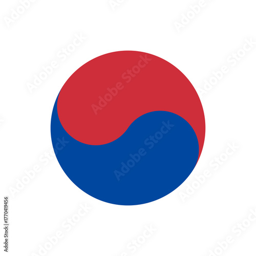 South Korean Taegeuk and Trigrams emblem. South Korea flag element