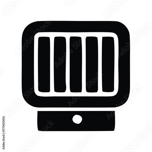 Black and White Radiator Illustration for Heating and Comfort