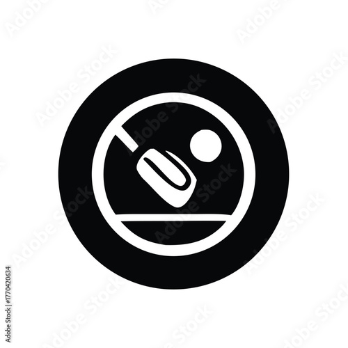 No Golf Allowed Icon Golf Club Hitting Ball Inside Circle Symbol