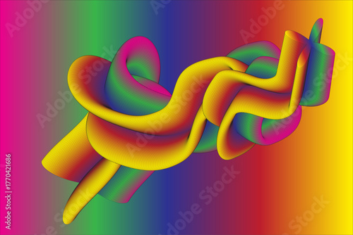 Colorful Abstract 3D Ribbon Design