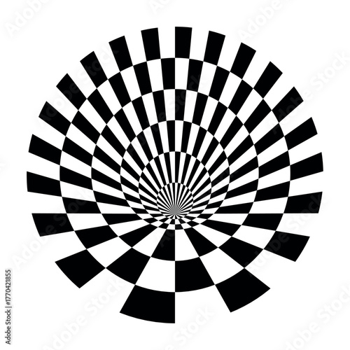 op art modern circle background, creative geometric dynamic pattern, symbol, sign, vector design element