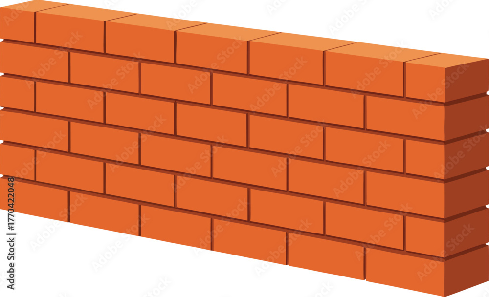 Fototapeta premium solid clay brick wall pattern with depth