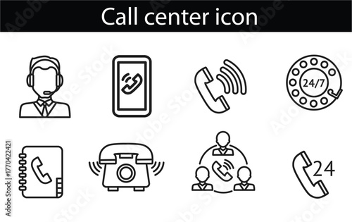 Customer Care  icon collection set. Containing design customer support,customer care,customer question,live chat support, customer service Simple line vector.