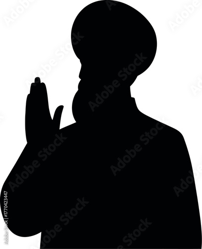 Black silhouette imam praying prayer religious