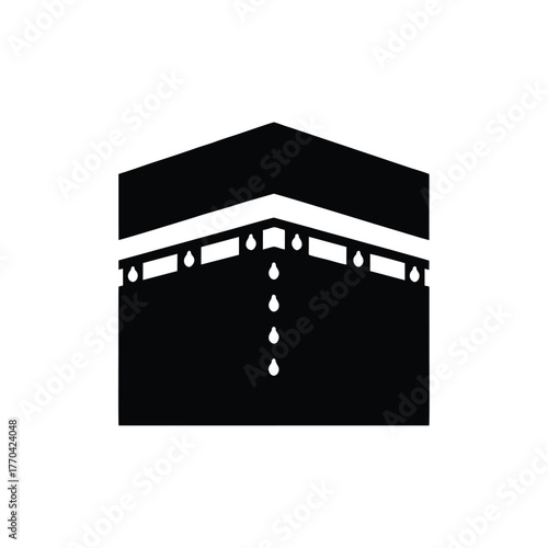 vector silhouette of the Kaaba with background 