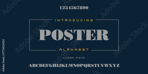 Poster alphabet and varsity college font for sports and t-shirt design