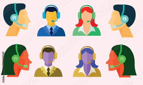 Customer Care  icon collection set. Containing design customer support,customer care,customer question,live chat support, customer service Simple line vector.