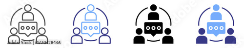 socializing icon set multiple style