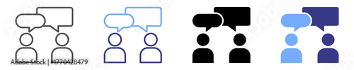 discussion icon set multiple style