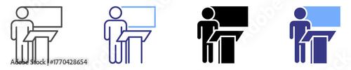 public speaking icon set multiple style