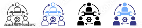 collaboration tools icon set multiple style