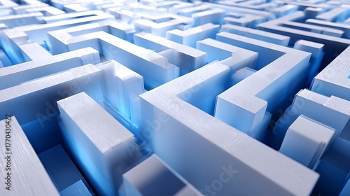 Wallpaper Mural Navigating the White Maze Abstract Background for Complex Problem Solving Torontodigital.ca