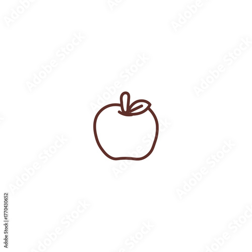 Outline Fresh Autumn Apple Icon