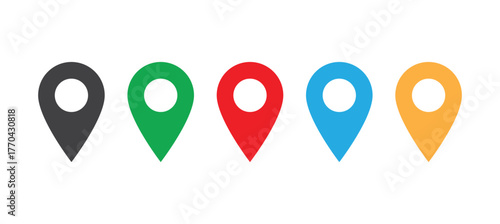 Colorful Location Pin Icons – Vector Map Marker Set