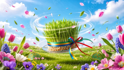Nowruz holiday greeting card. Novruz bayram background