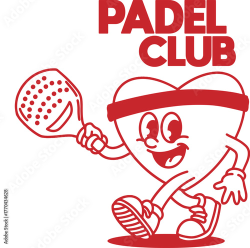 mascot padel illustration vector logo cartoon	