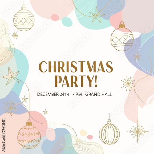 Elegant Christmas Party Invitation Vector