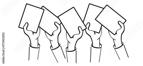 Entering ballots in the box, vote concept. Election Day. Hand putting voting paper into the ballot box. Referendum or politic concept. Political, campaign concept. Voting Box