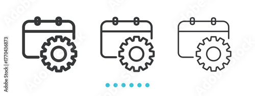 Callender Setting icon. Thin line icon vector