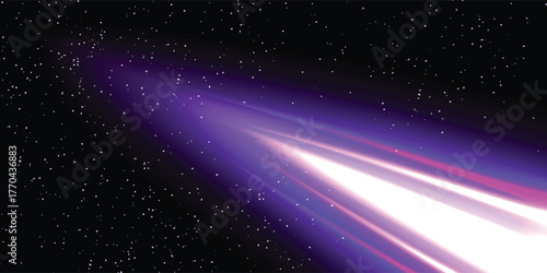 Vector colorful abstract universe backgroud with galaxies and glowing stars