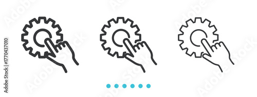Click Settings icon. Thin line icon vector
