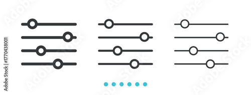 Adjustable Settings icon. Thin line icon vector