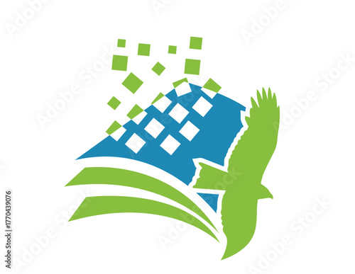 Eagle book logo design Stock Vector | Adobe Stock