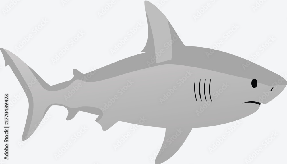 Obraz premium a shark with a white background