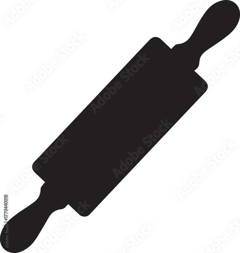 Rolling pin icon, rolling pin silhouette vector, rolling pin  silhouette vector illustration isolated on white background