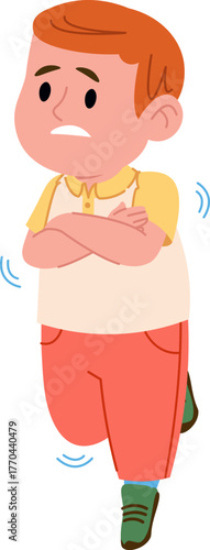 Boy Shivering in Cold Weather