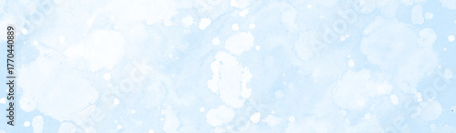 Abstract blue watercolor texture background with bokeh effect, beautiful blue watercolor background with glitter particles, light blue bokeh background for design,  snowflakes floating randomly.