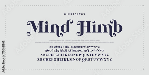 Abstract Fashion font alphabet. Minimal modern urban fonts for logo, brand etc. Typography typeface uppercase lowercase and number. vector illustration