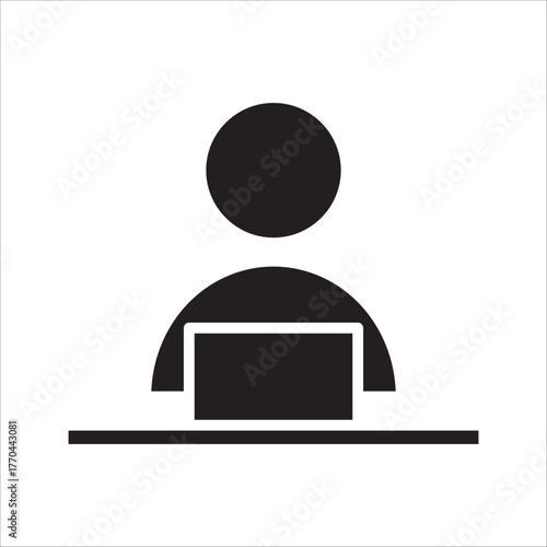 Workspace icon. Business communication. Vector illustration. Stock image.