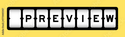 Black color in word preview on slot banner with yellow color background