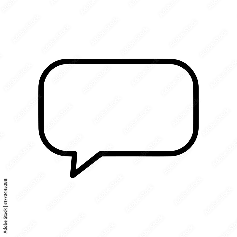 Naklejka premium Simple speech bubble icon, representing communication, conversation, and dialogue