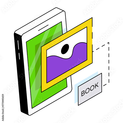 Conceptual isometric design icon of mobile landscape 