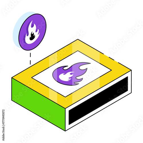 An icon design of matchbox 