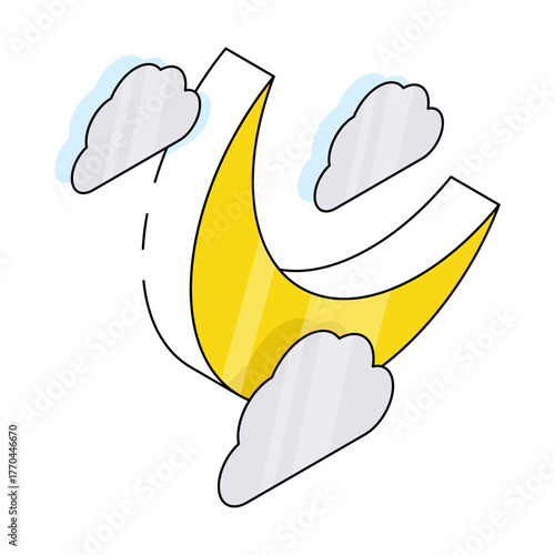 An icon design of cloudy night 
