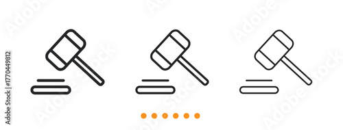 Law and Justice icon. Thin line icon vector