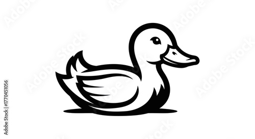 Elegant Duck Illustration - A Simple and Clean Design for Various Applications.