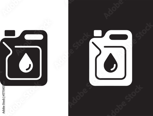 canister oil fuel container icon with droplet minimalist vector symbol