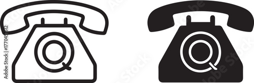 telephone symbol rotary dial search customer service contact icon