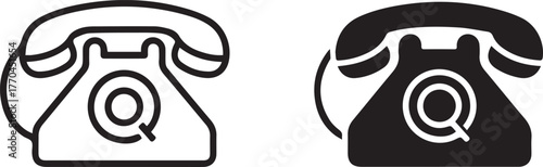 telephone illustration rotary dial magnifying glass support contact