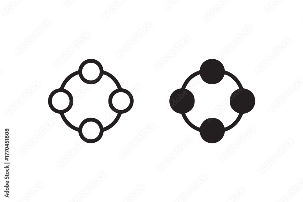Fototapeta premium square geometric circle cluster minimal vector emblem design